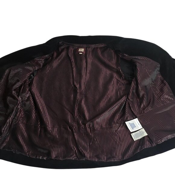 Black Velvet Blazer Rhinestone Buttons Jacket Womens XL - Picture 6 of 16